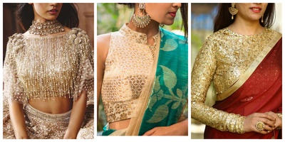 20 Golden Blouse Design images 2025 that will Complement Most Sarees in your Closet!