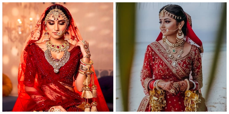 6 Brides who Paired their Red Lehenga with Stunning Jewellery
