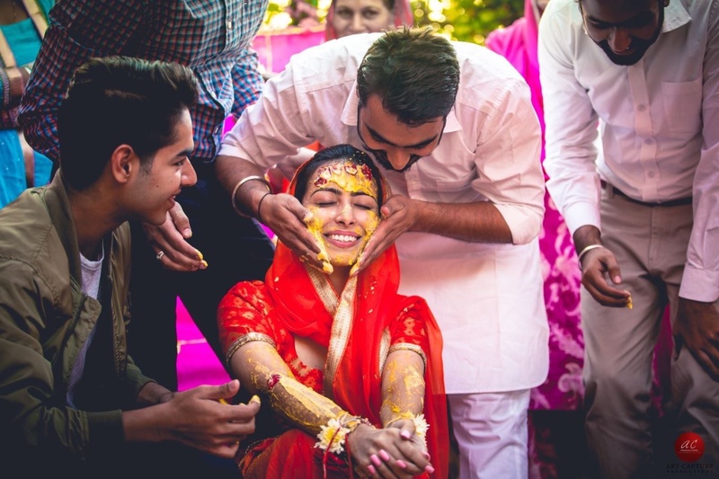 13. Smear her with the haldi!