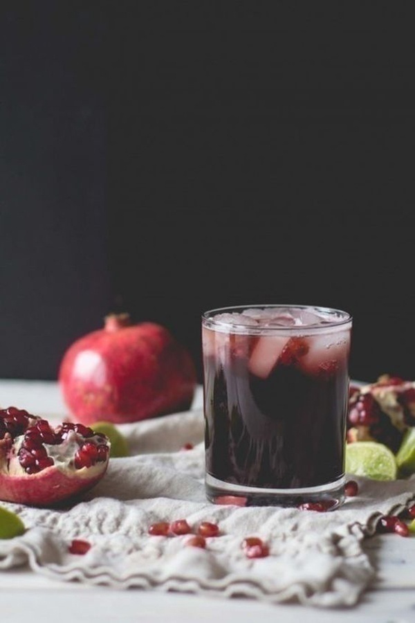 Pomegranate, Lime + Ginger Mocktail