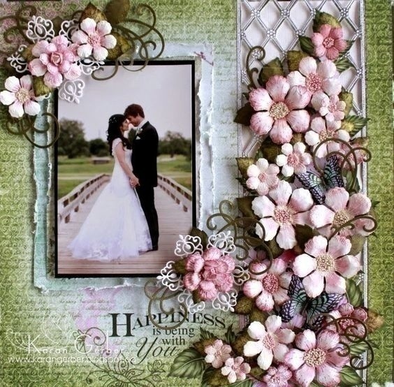 SCRAPBOOK STYLE WEDDING PHOTO ALBUM