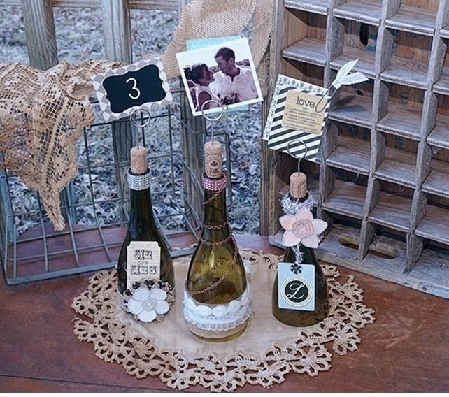 
WINE BOTTLE WEDDING PHOTO DISPLAYS