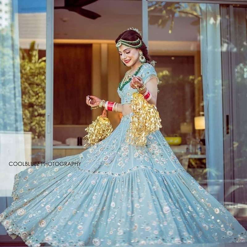 Buy Enchanting Teal Blue Embroidered Work Velvet Bridal Wear Lehenga Choli  - Zeel Clothing