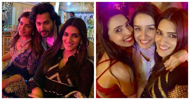 Kriti Sanon, Varun Dhawan and Shraddha Kapoor attend a friends pre-wedding dinner & their pictures are too cute!