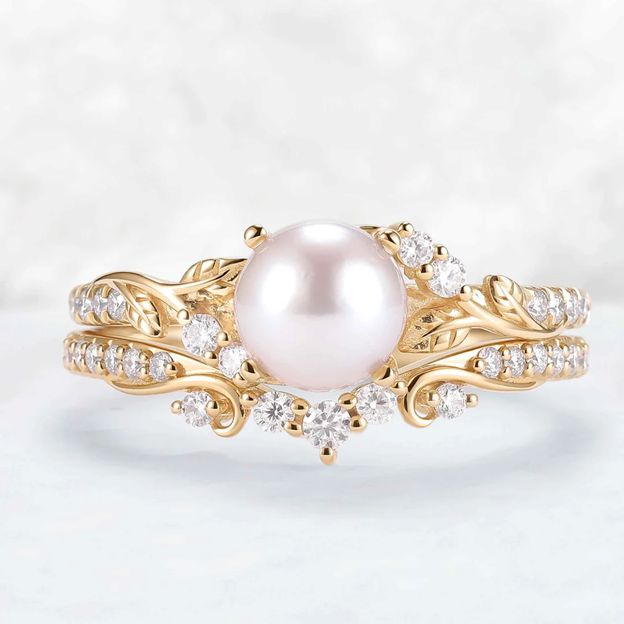 Pearl Engagement Rings by IverJewelry