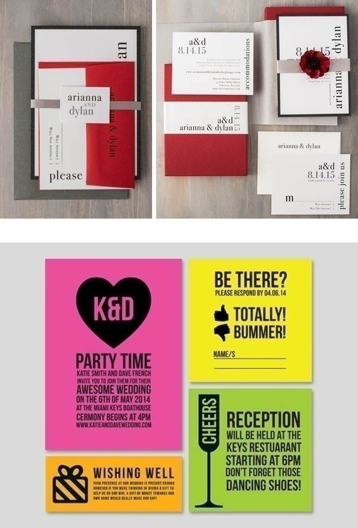 COLOUR BLOCKED WEDDING INVITES