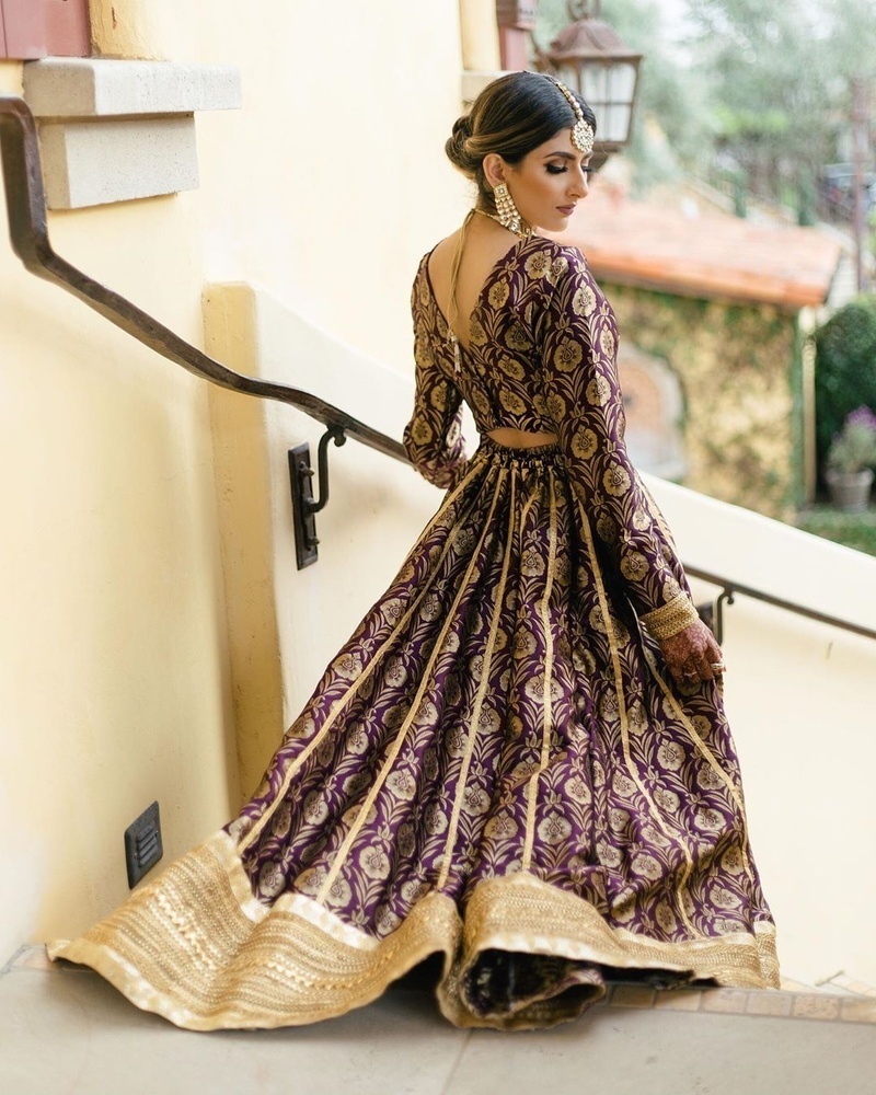 Cute Indian female model wearing blue long dress posing outdoor in daylight  pre-wedding photo shoot in terrace garden Stock Photo | Adobe Stock