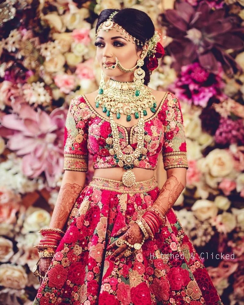 bridal lehenga and jewellery available on rent only at mangla wedding  collection Bridal makeup done by Preeti gupta ❤️ location-nakh... |  Instagram