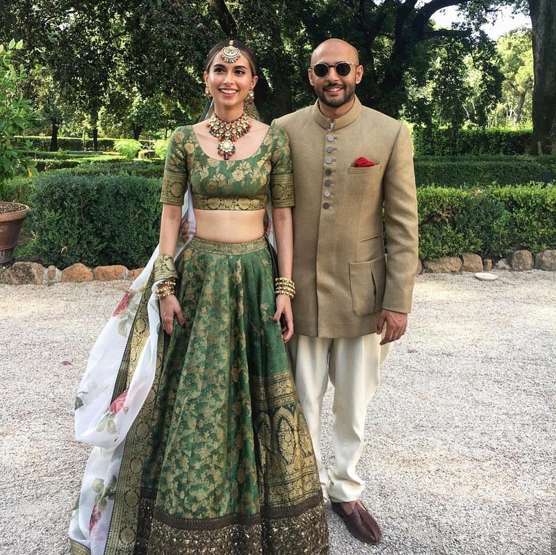 Green on sale sabyasachi lehenga