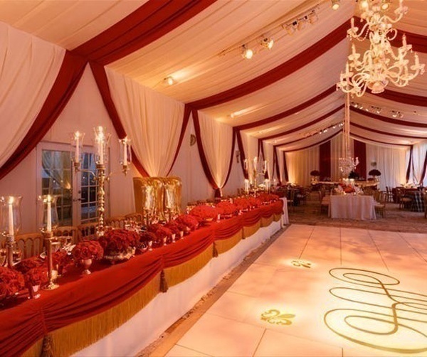 Red, White and Gold Wedding Decorations