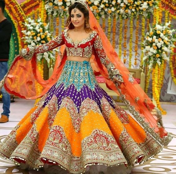 multicolour lehenga