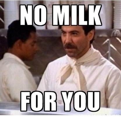 > NO MILK OR MILK PRODUCTS