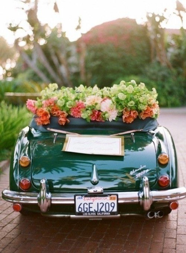 Unique Rear Wedding Car Decoration Ideas