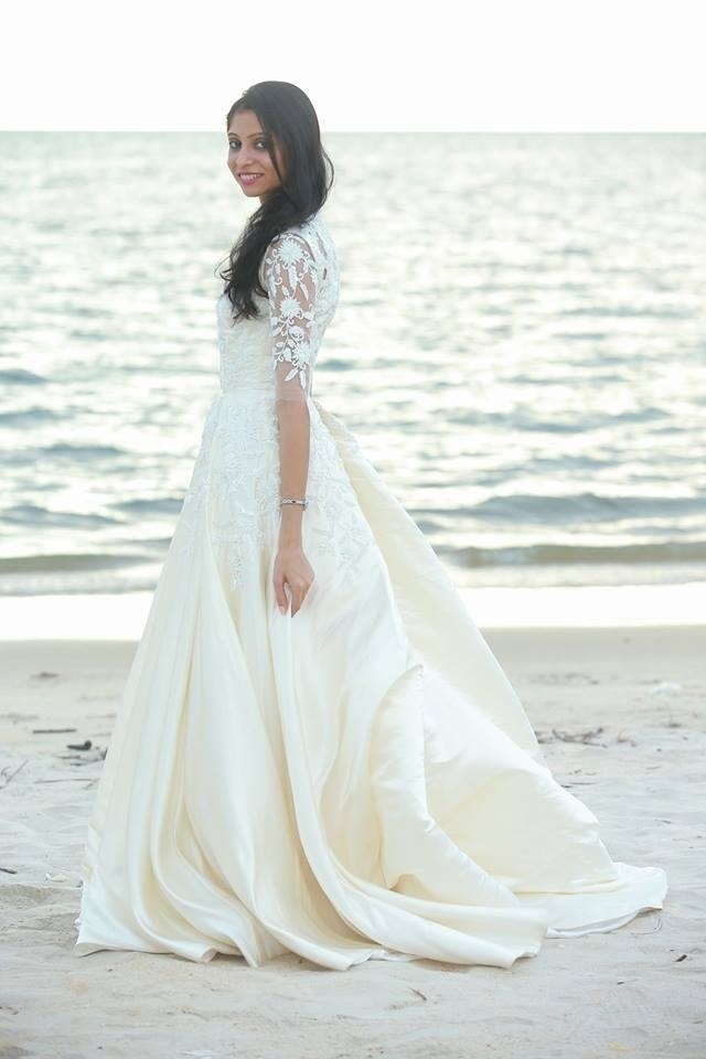 white gown for bride