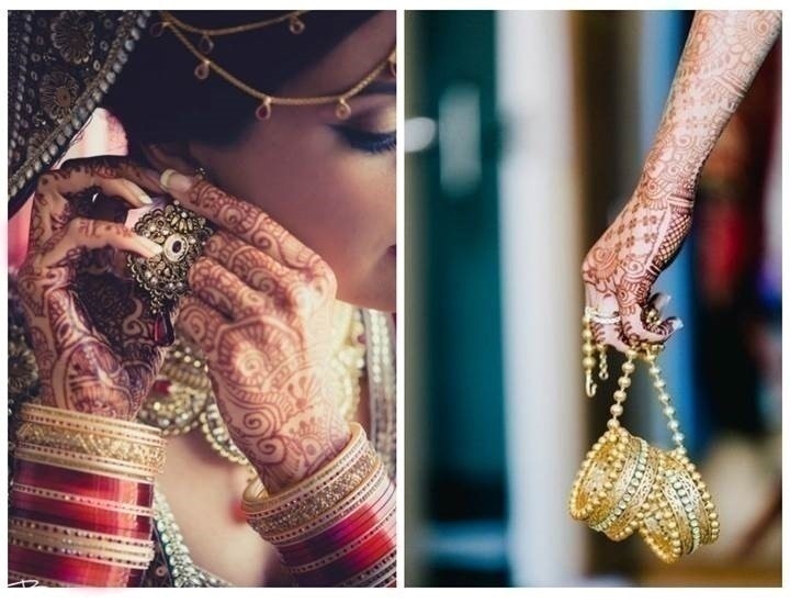 Mehndi shots with your wedding jewellery. Two birds with one stone ;D