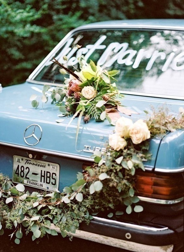 Unique Rear Wedding Car Decoration Ideas