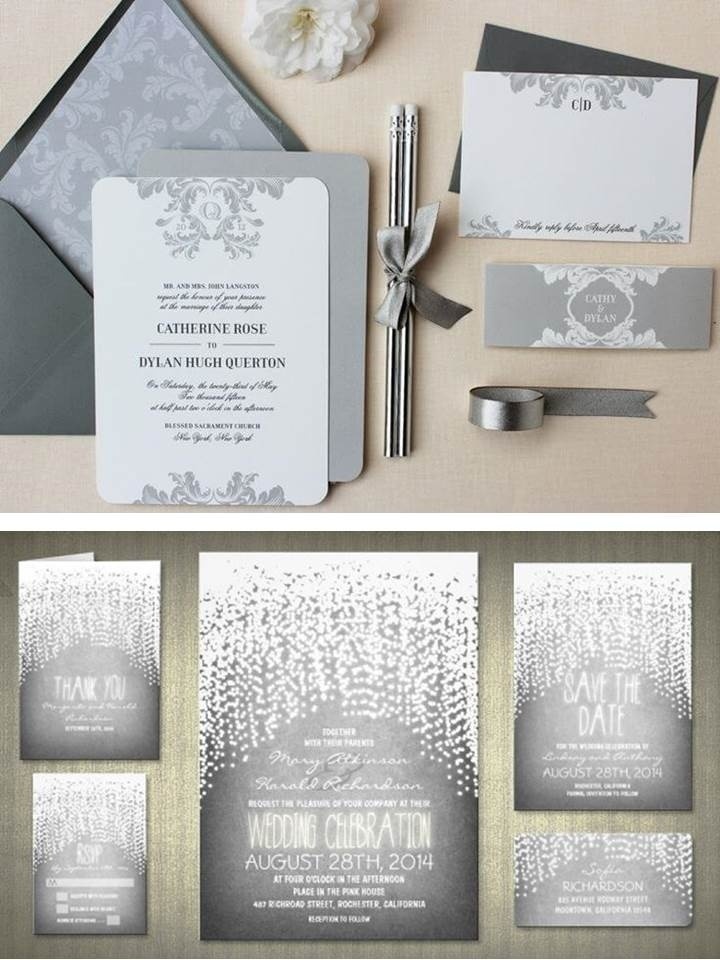 SILVER WEDDING INVITATIONS