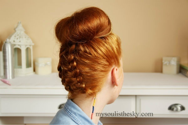 Double French-Braided Top-Knot 