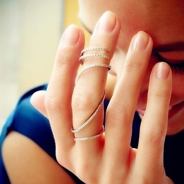 Elongated Stunning One Finger Rings