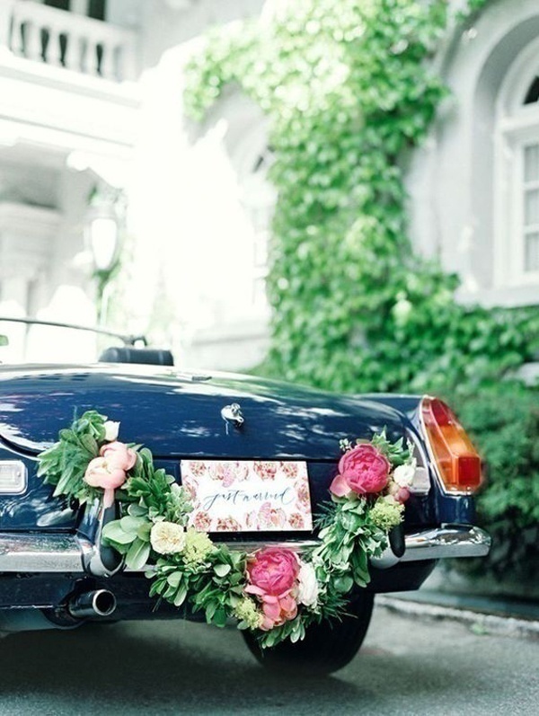 Unique Rear Wedding Car Decoration Ideas