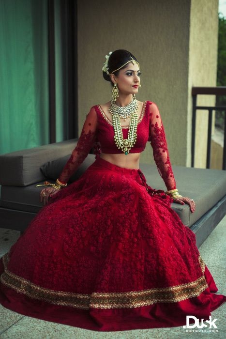 Latest red deals bridal lehenga 2018