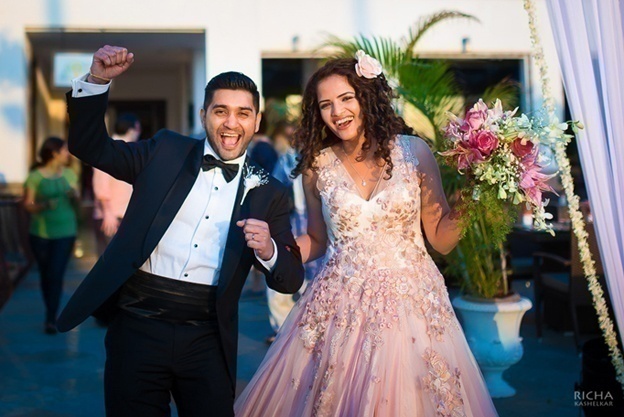 Pretty Peach Wedding Gown