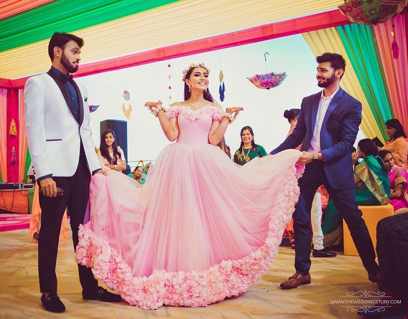 25 Gorgeous Cocktail dresses and Reception gowns we spotted on Indian brides pink princess