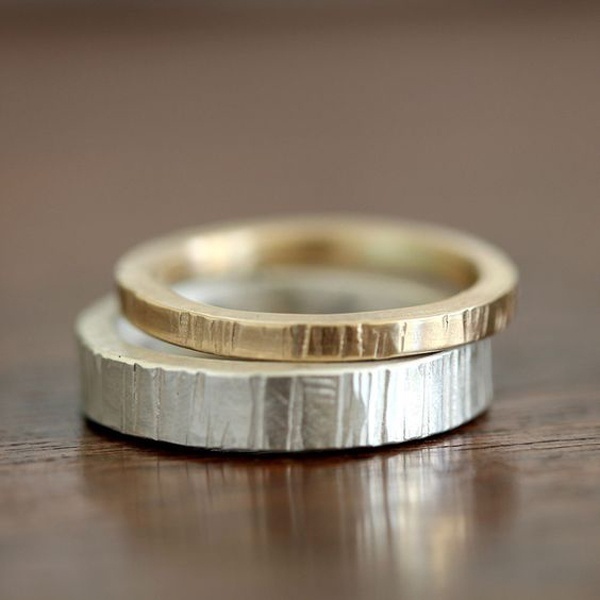 Rough Textured Wedding Bands