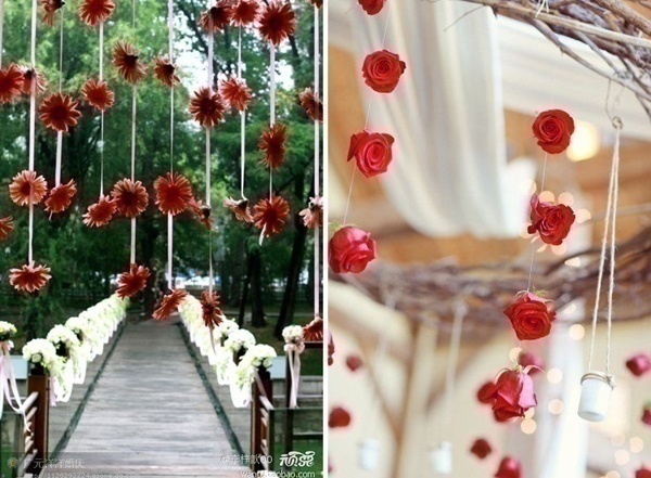 Red, White and Gold Wedding Decorations