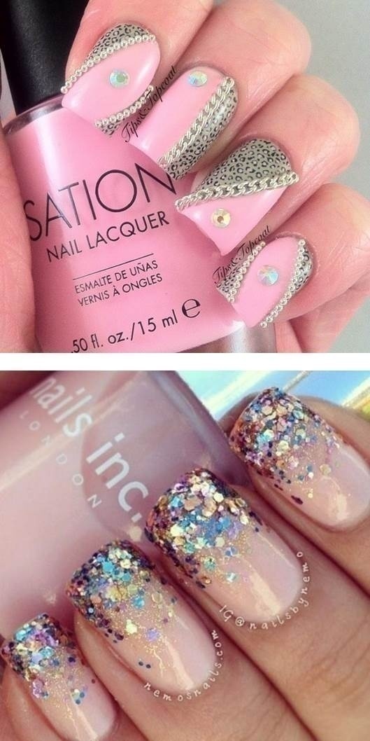 SPARKLY PINK NAIL ART