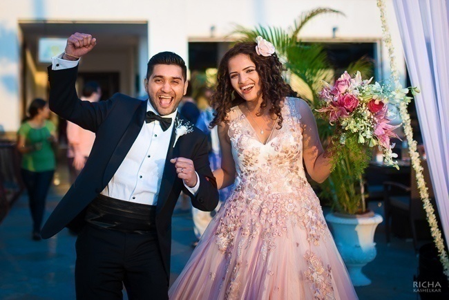 Pink Hued Wedding Gown 