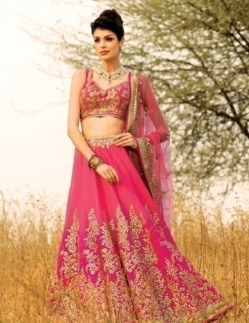 Exclusive Velvet Fabric Pink Color Embroidered Wedding Wear Designer L