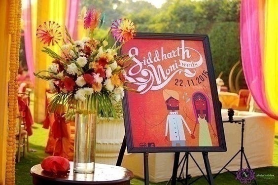 indian wedding welcome board